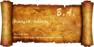 Banyik Adina névjegykártya
